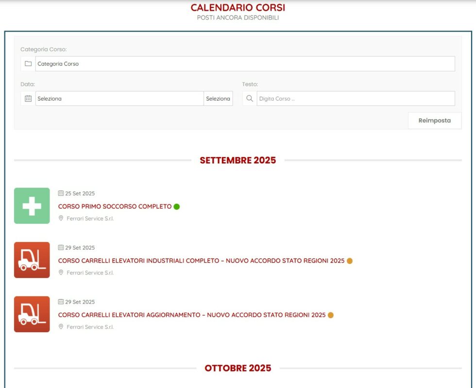 corsi di formazione in aula - tipo