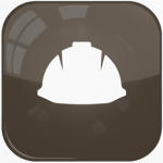 Sicurezza lavoratori icon brown